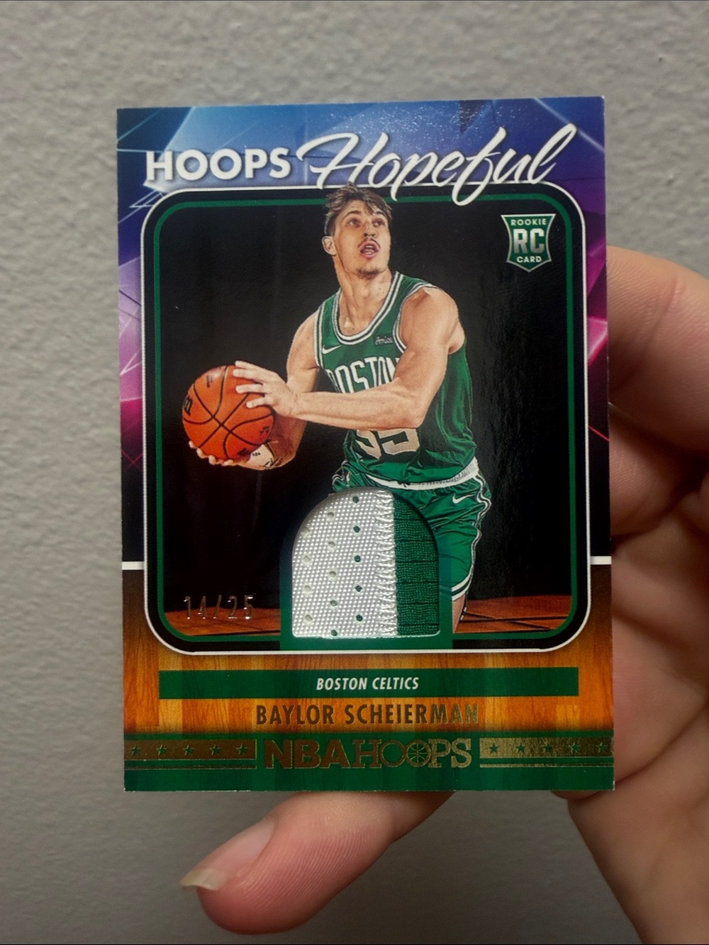 Panini Hoops Hopeful Boston Celtics Green, White & Orange Jersey Card